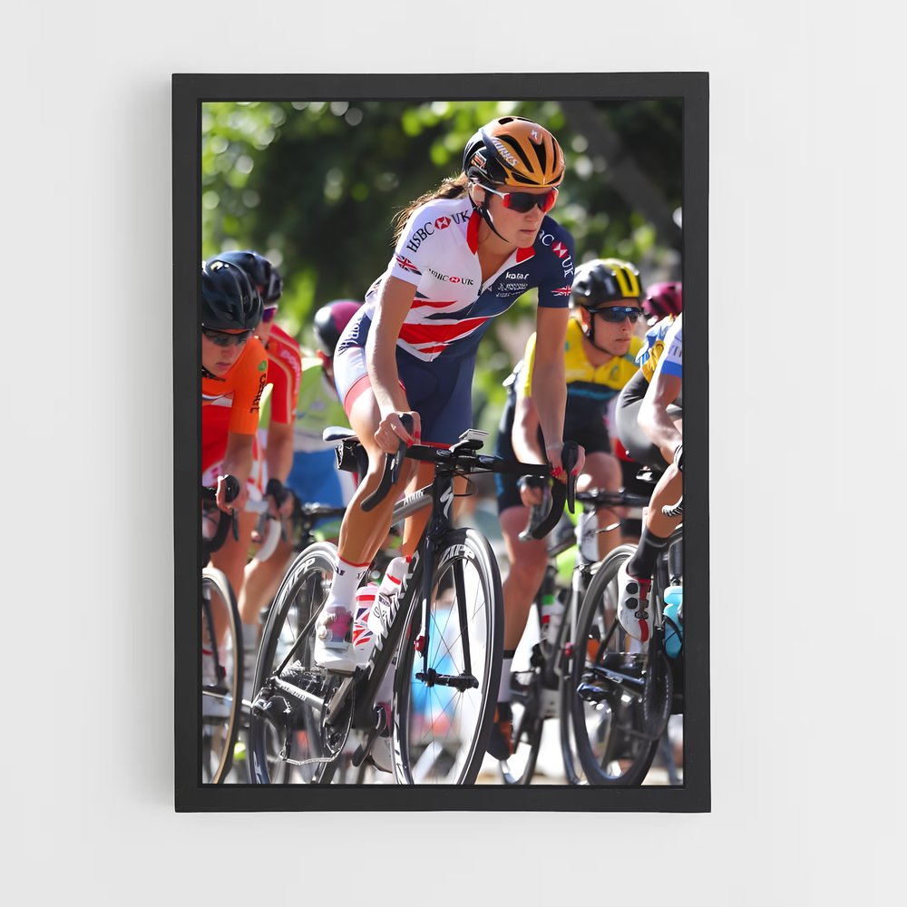 Poster Femme en Plein Effort – affiche Cyclisme (vue 2)